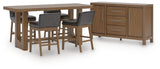 Cabalynn Counter Height Dining Table and 4 Barstools with Storage