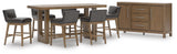 Cabalynn Counter Height Dining Table and 6 Barstools with Storage