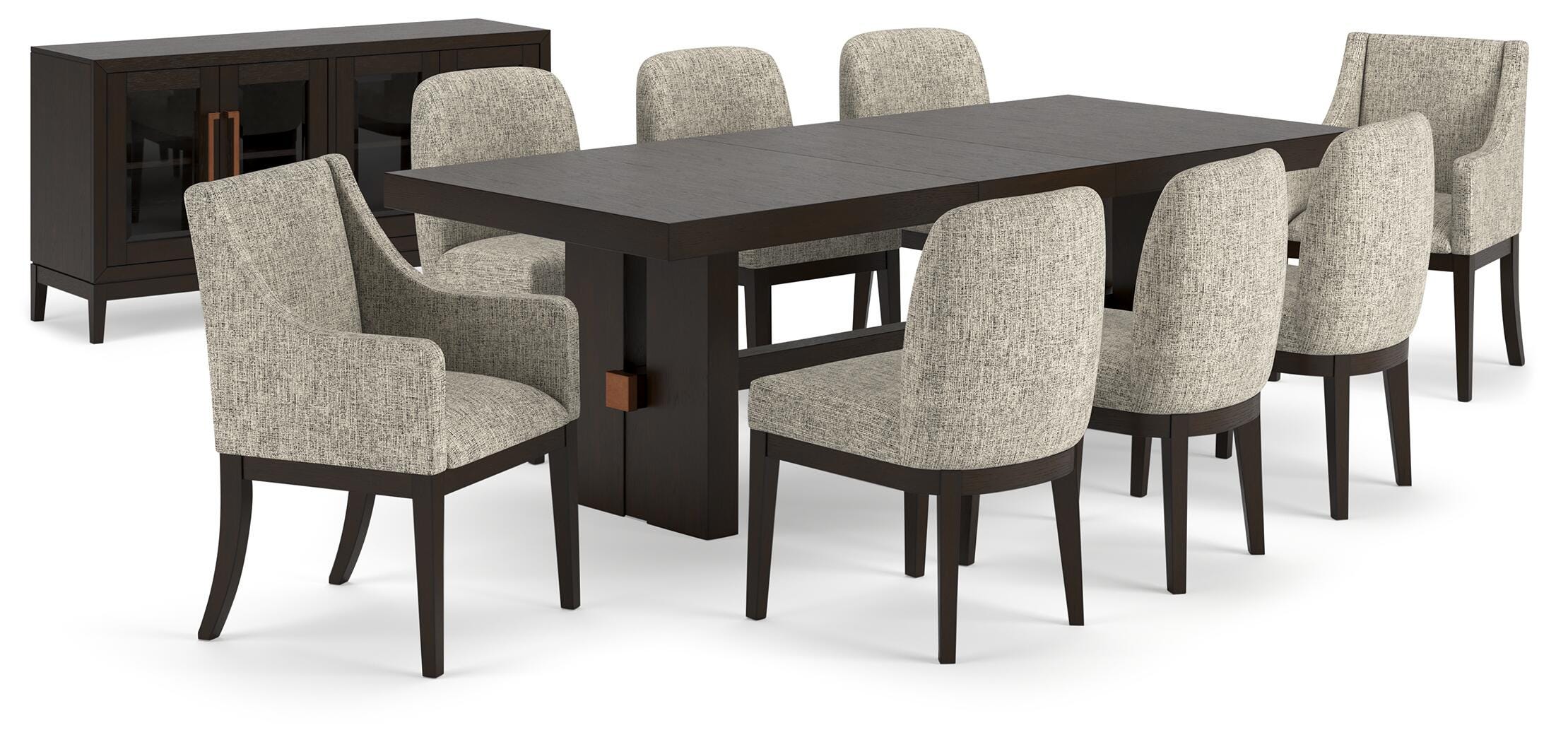 Burkhaus Extendable Dining Table and 8 Chairs with Storage