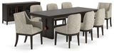 Burkhaus Extendable Dining Table and 8 Chairs with Storage