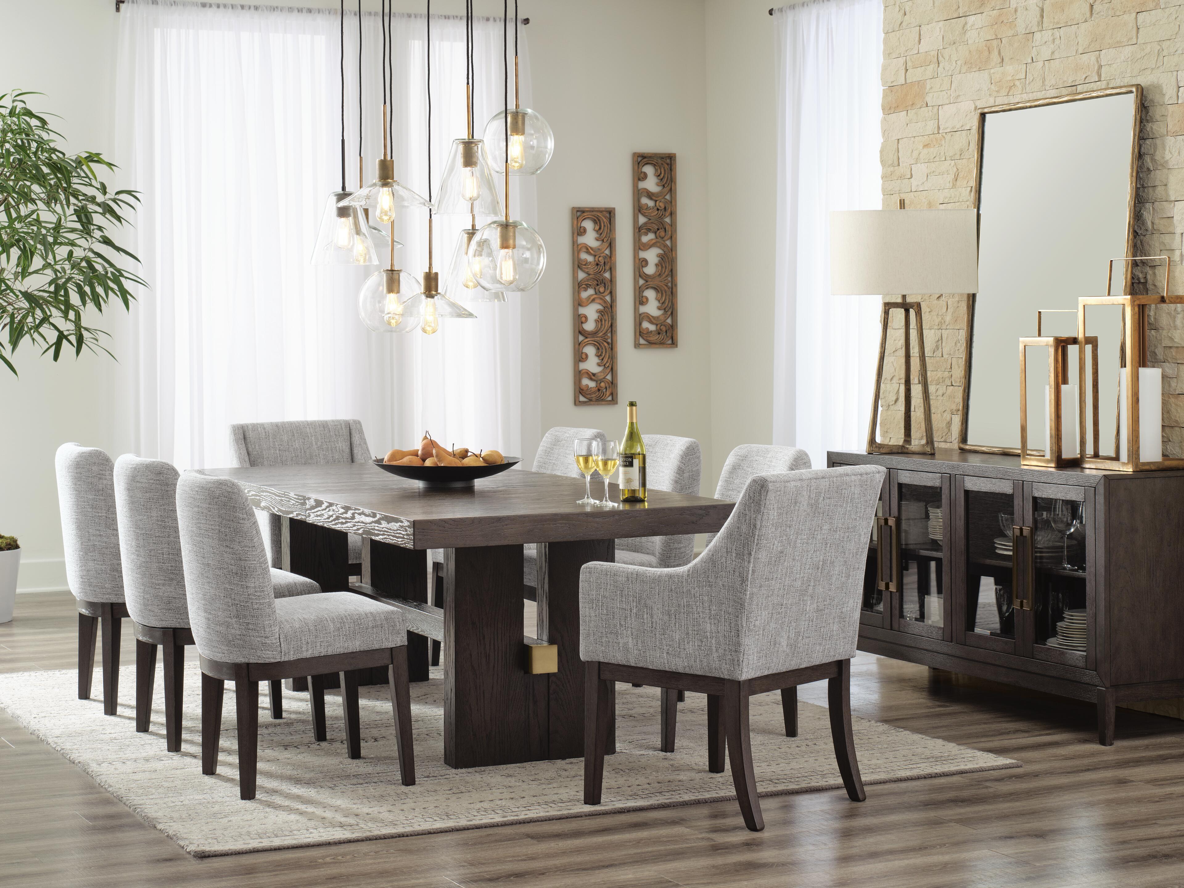 Burkhaus Extendable Dining Table and 8 Chairs with Storage