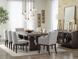 Burkhaus Extendable Dining Table and 8 Chairs with Storage