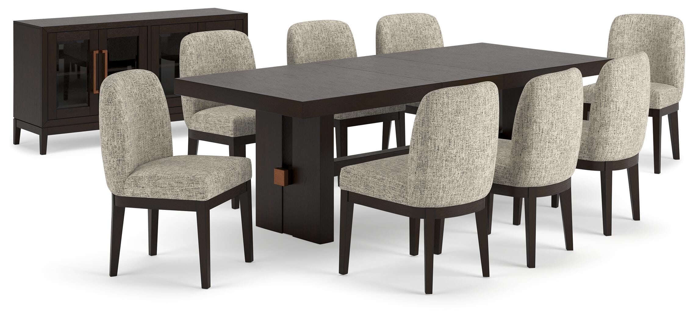 Burkhaus Extendable Dining Table and 8 Chairs with Storage