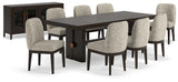 Burkhaus Extendable Dining Table and 8 Chairs with Storage