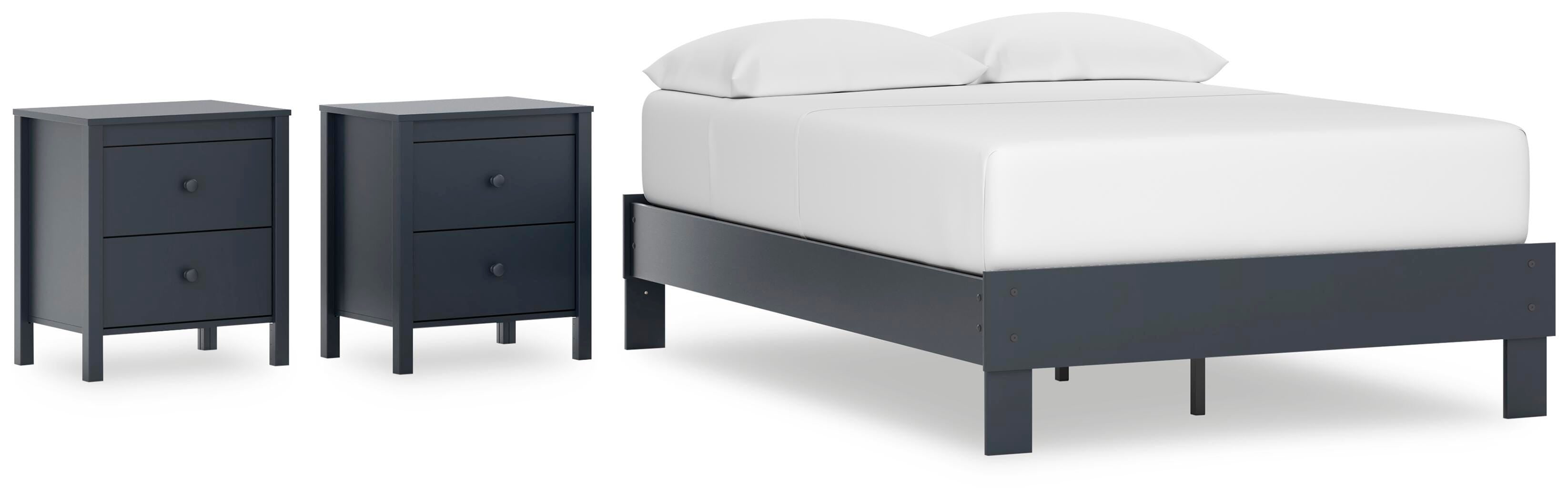 Simmenfort Platform Bed and 2 Nightstands