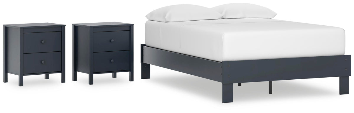Simmenfort Platform Bed and 2 Nightstands