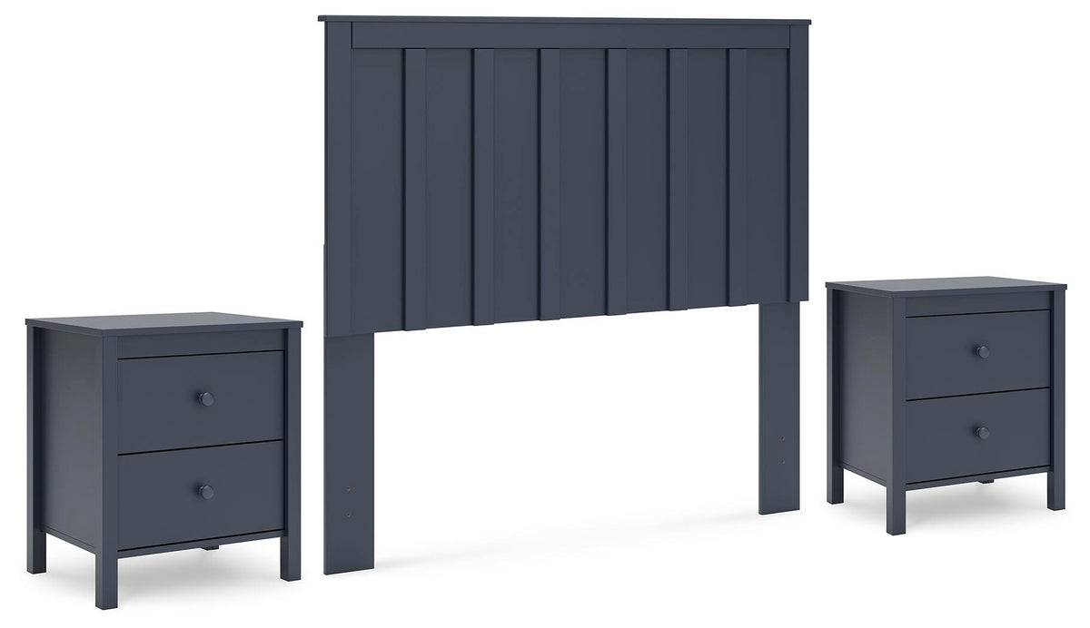 Simmenfort Panel Headboard and 2 Nightstands