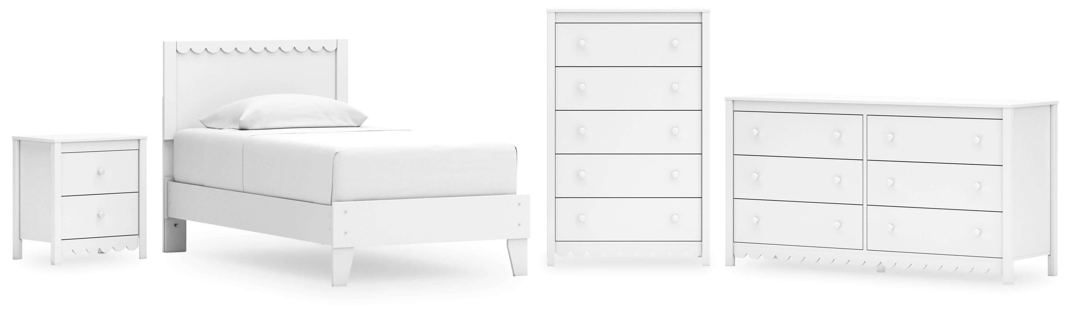 Hallityn Panel Platform Bed, Dresser, Chest and Nightstand