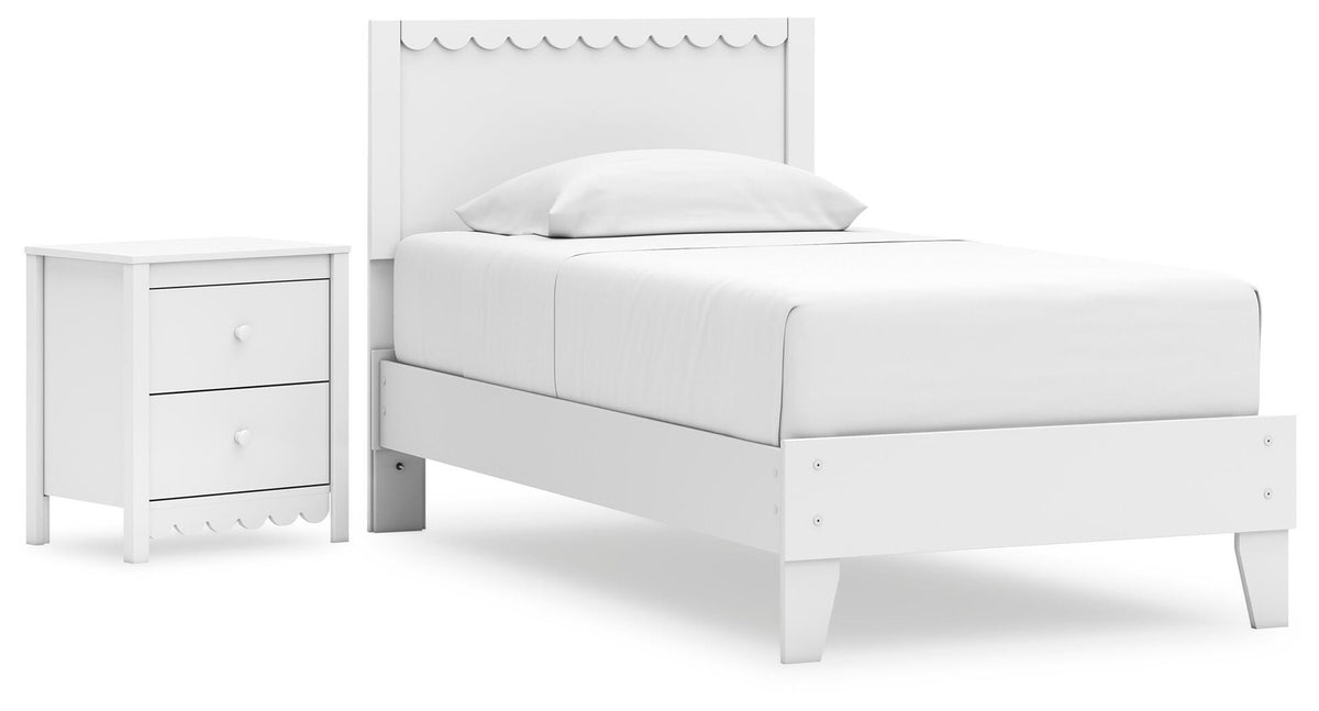 Hallityn Panel Platform Bed and Nightstand
