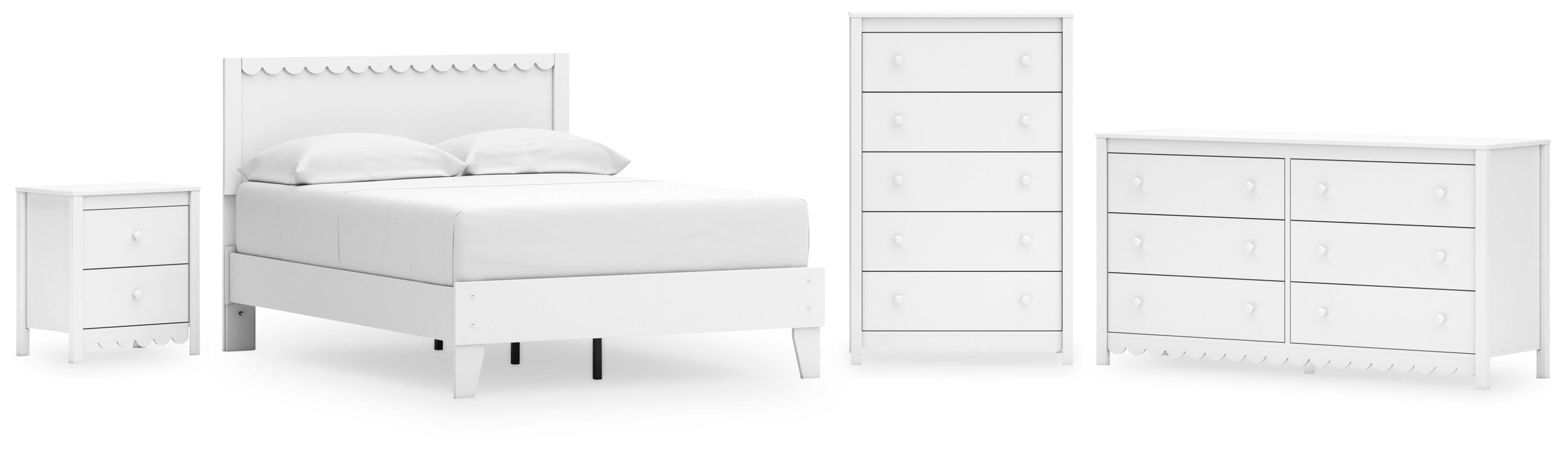 Hallityn Panel Platform Bed, Dresser, Chest and Nightstand