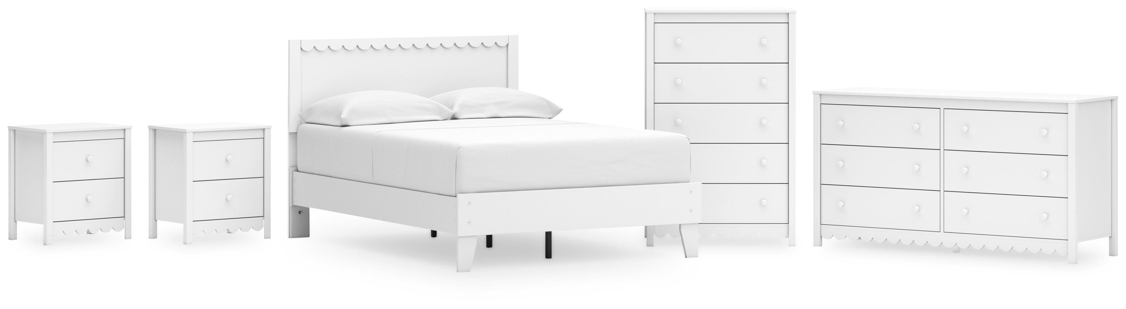 Hallityn Panel Platform Bed, Dresser, Chest and 2 Nightstands