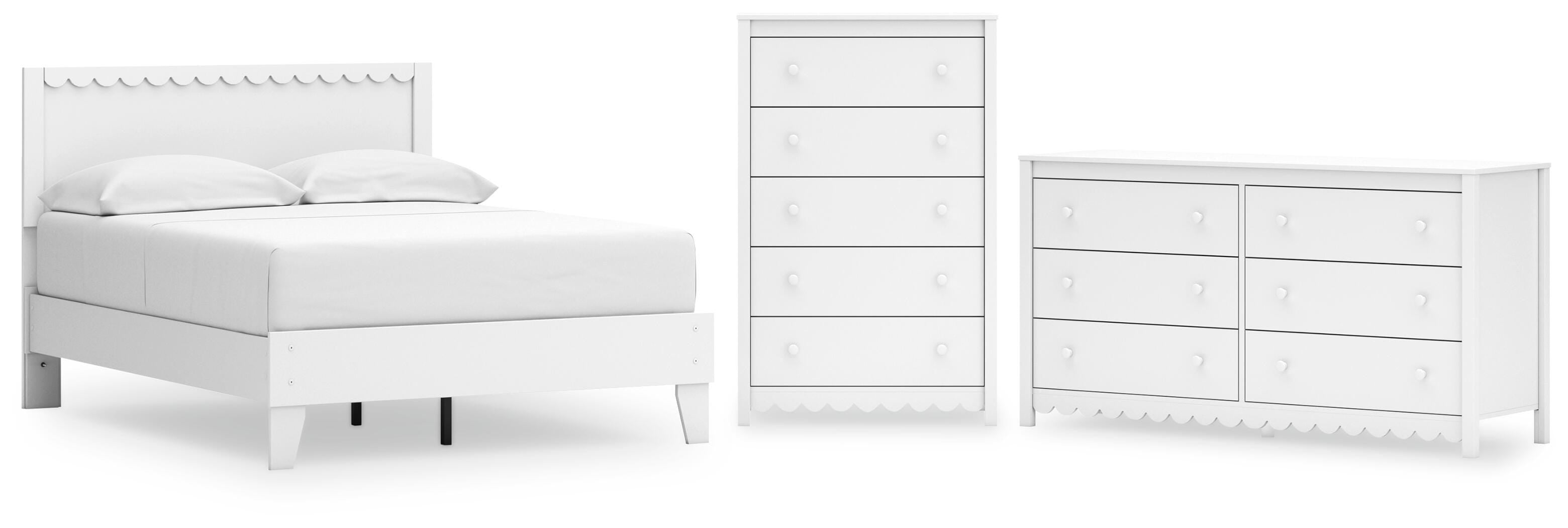 Hallityn Panel Platform Bed, Dresser and Chest