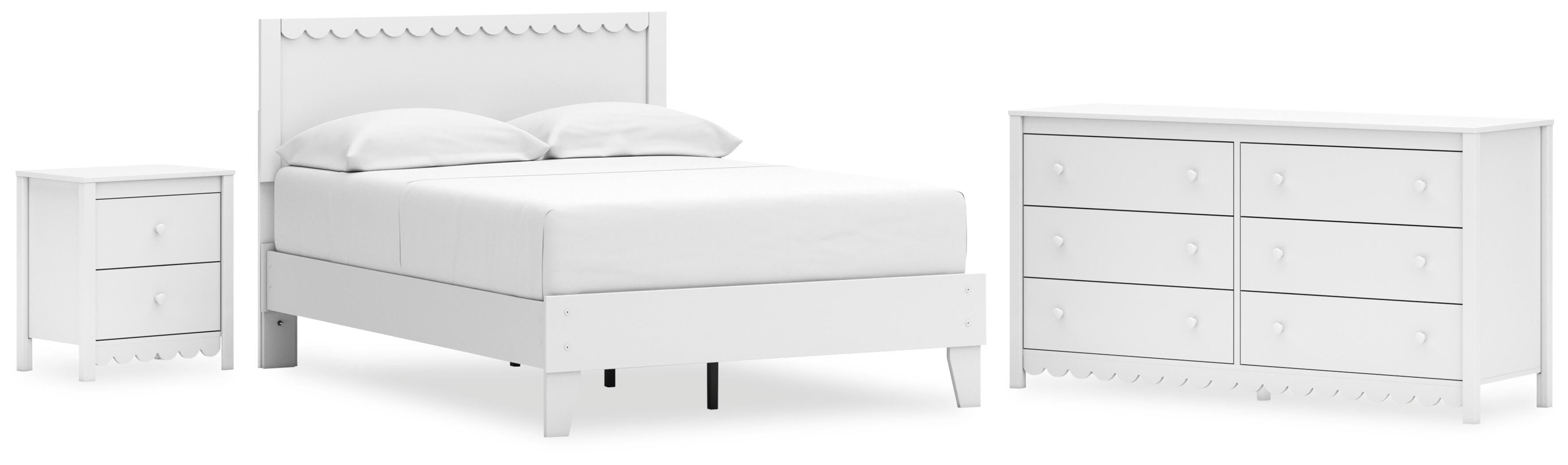 Hallityn Panel Platform Bed, Dresser and Nightstand