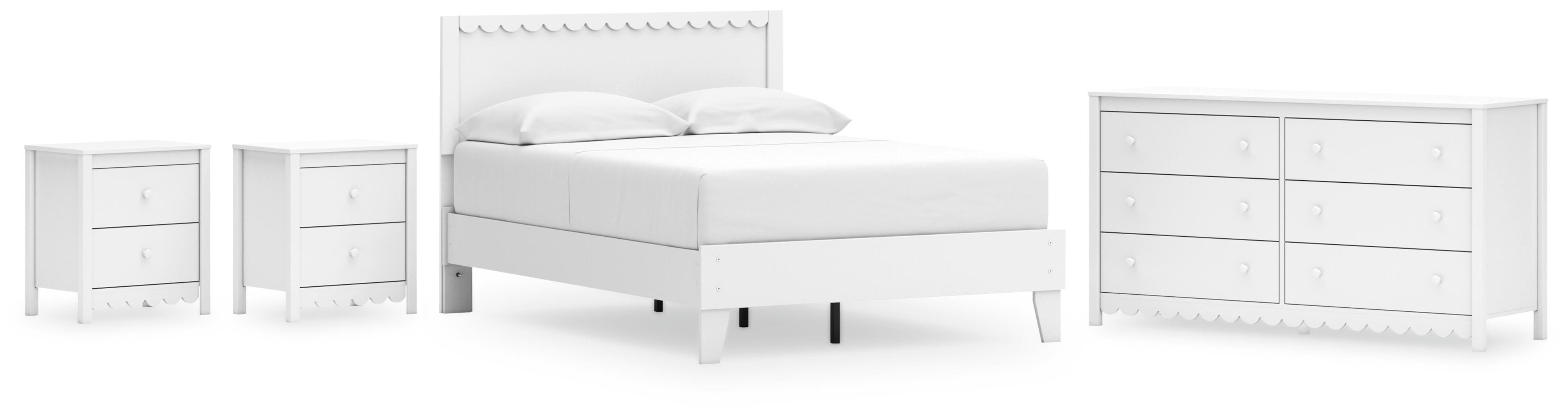 Hallityn Panel Platform Bed, Dresser and 2 Nightstands