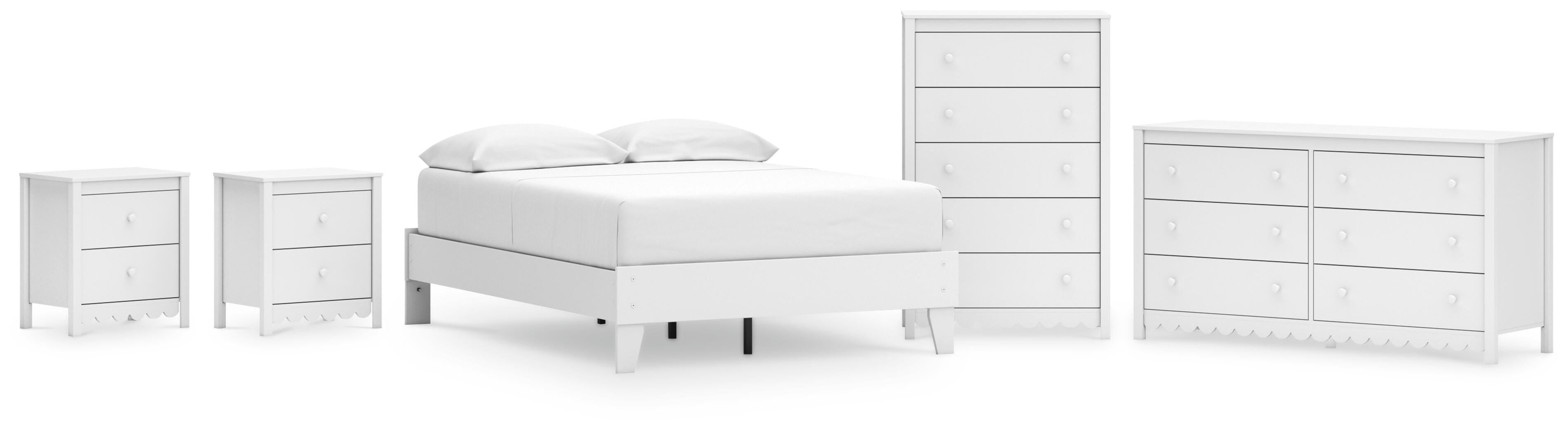 Hallityn Platform Bed, Dresser, Chest and 2 Nightstands