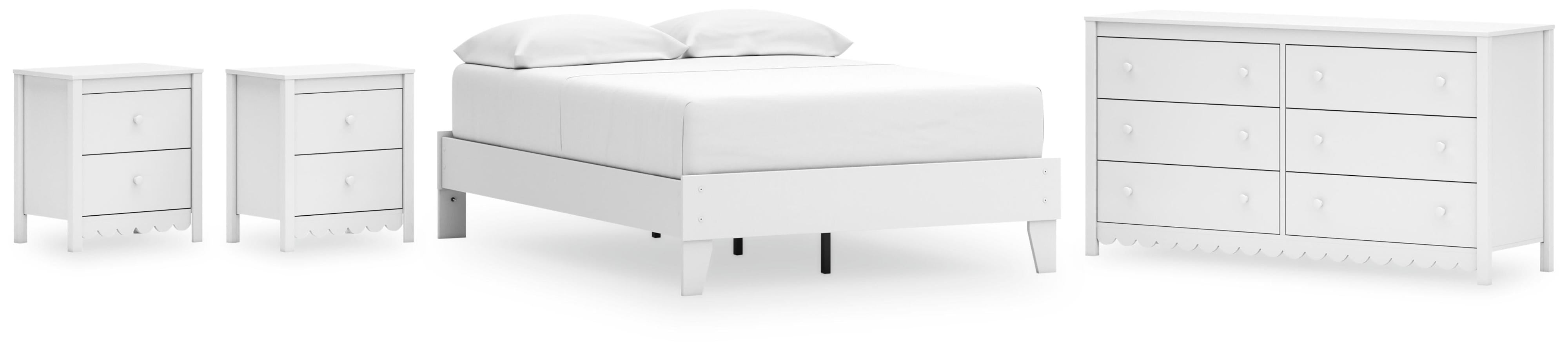 Hallityn Platform Bed, Dresser and 2 Nightstands