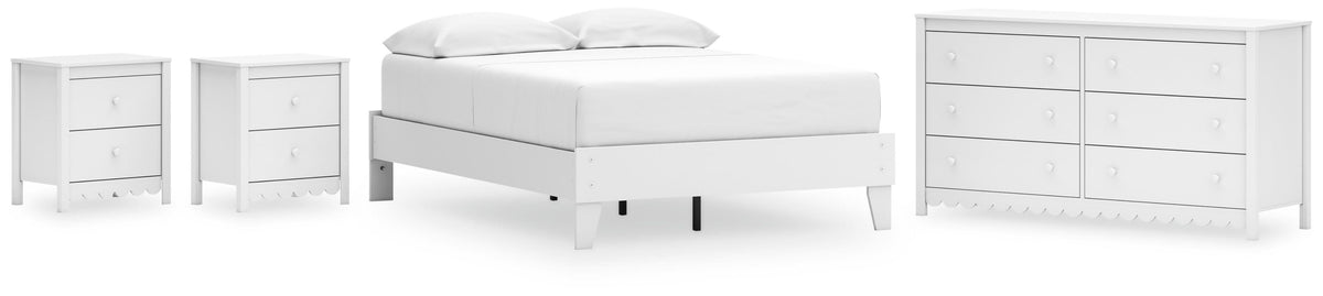 Hallityn Platform Bed, Dresser and 2 Nightstands