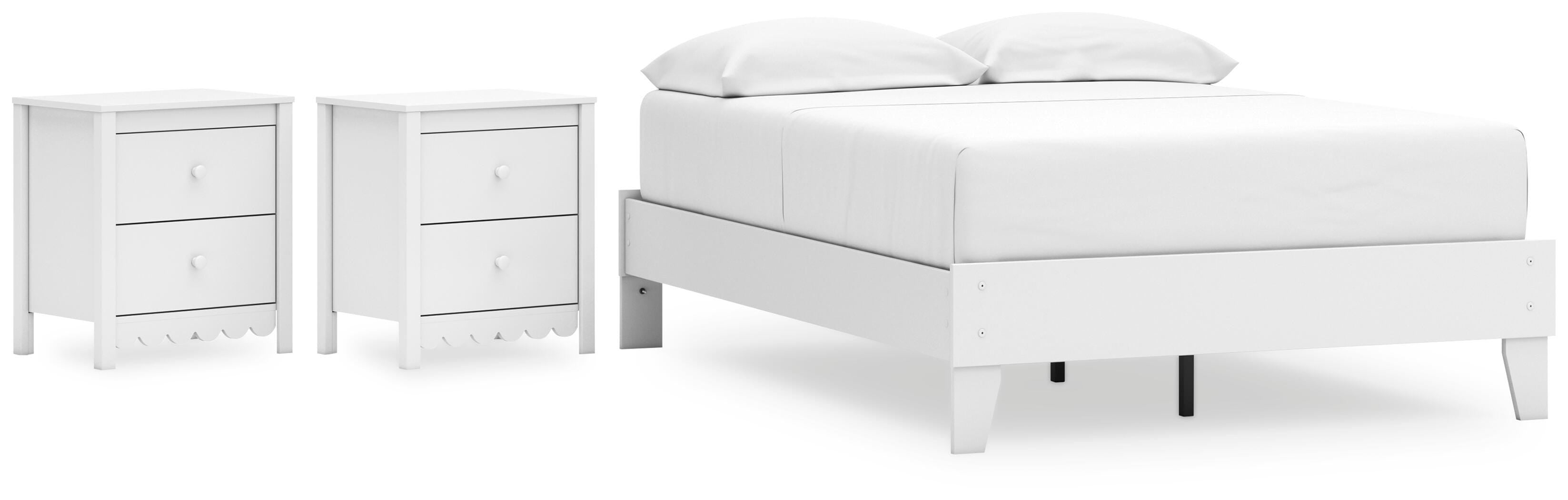 Hallityn Platform Bed and 2 Nightstands