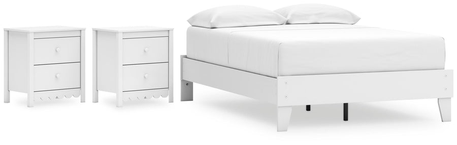 Hallityn Platform Bed and 2 Nightstands