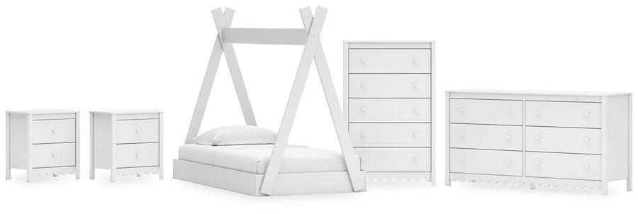 Hallityn Tent Bed, Dresser, Chest and 2 Nightstands