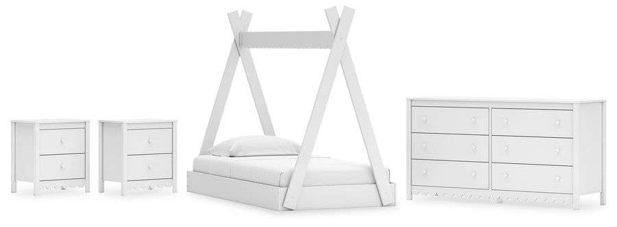 Hallityn Tent Bed, Dresser and 2 Nightstands