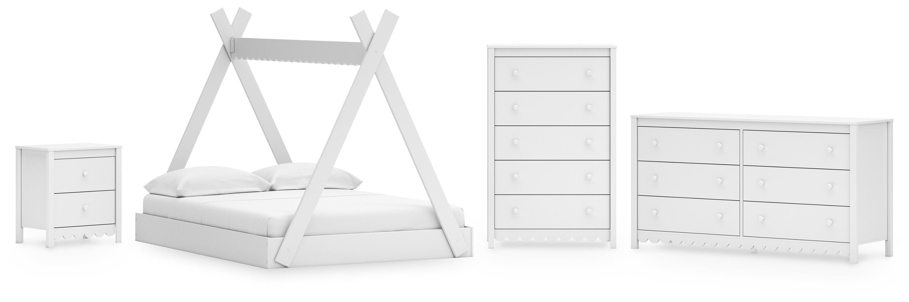 Hallityn Tent Bed, Dresser, Chest and Nightstand