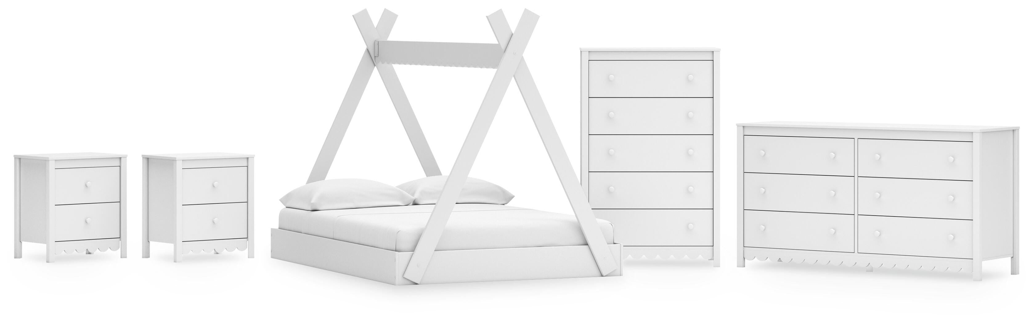 Hallityn Tent Bed, Dresser, Chest and 2 Nightstands