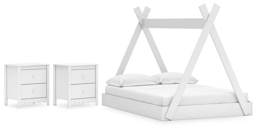 Hallityn Tent Bed and 2 Nightstands