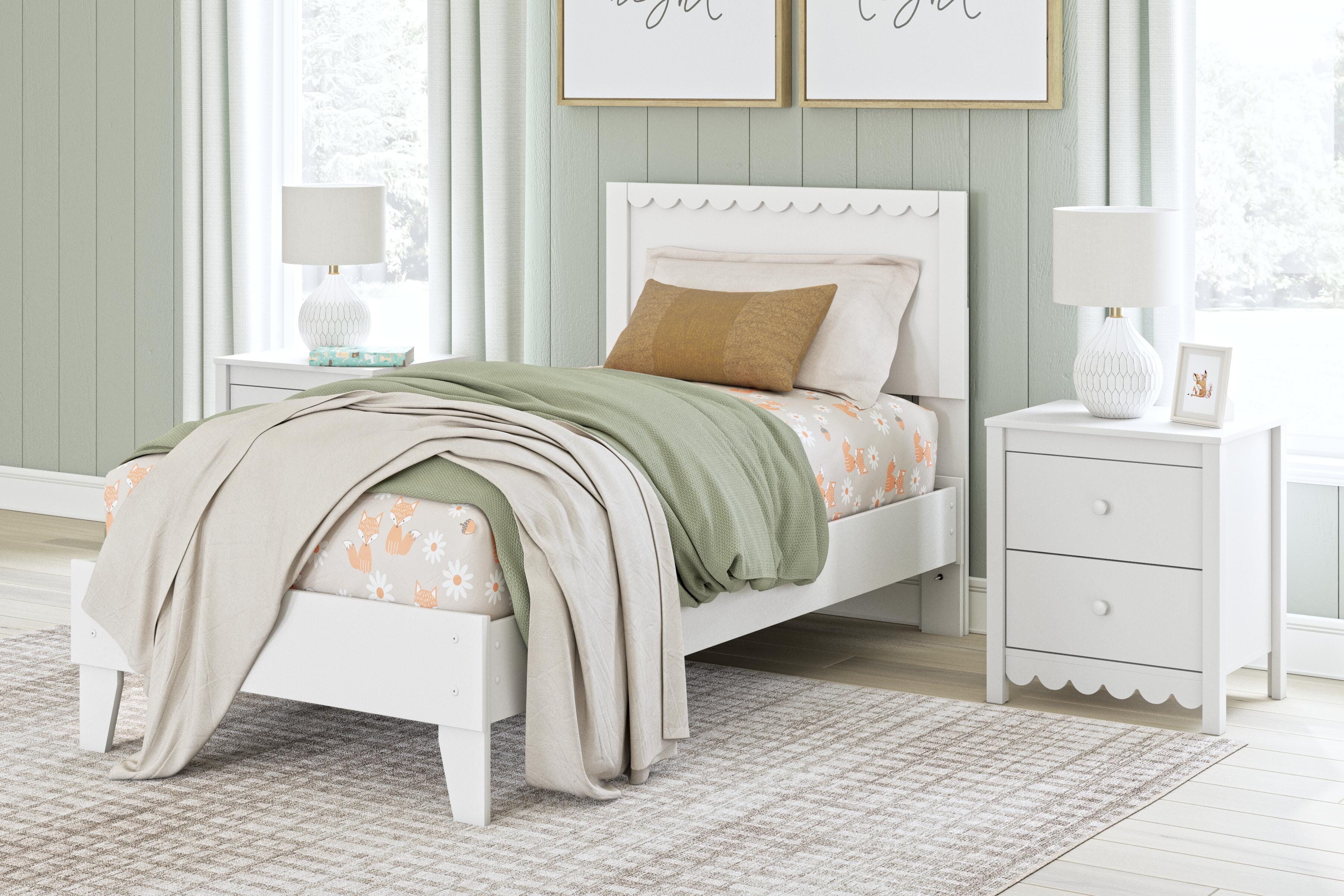 Hallityn Panel Platform Bed and Nightstand