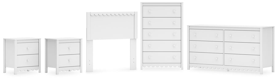Hallityn Panel Headboard, Dresser, Chest and 2 Nightstands