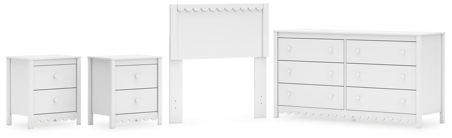 Hallityn Panel Headboard, Dresser and 2 Nightstands