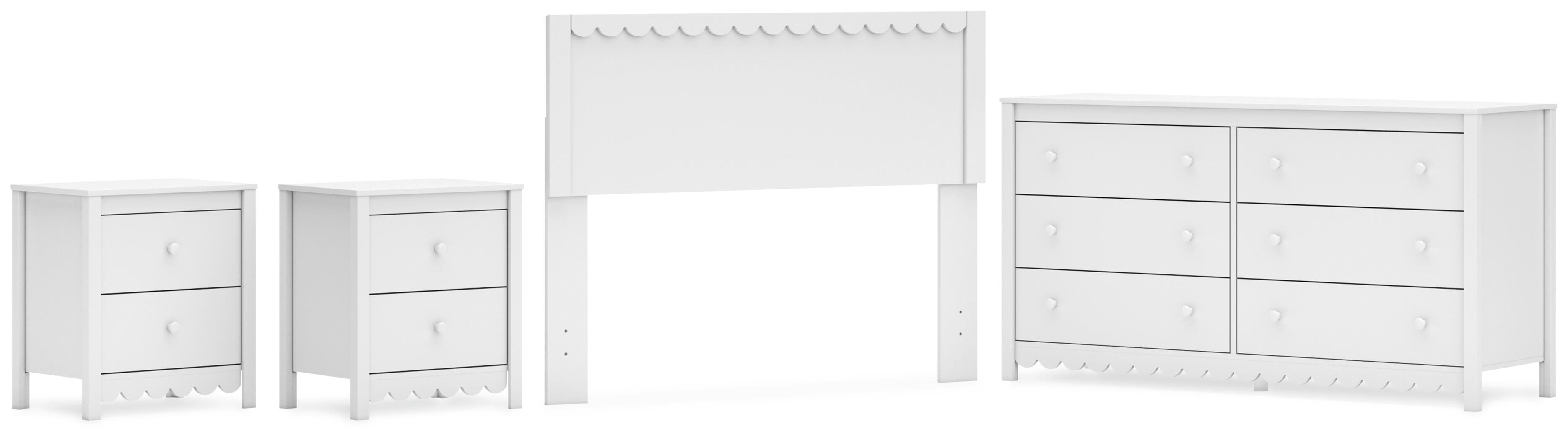 Hallityn Panel Headboard, Dresser and 2 Nightstands