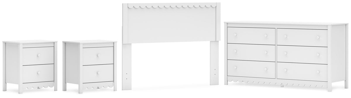Hallityn Panel Headboard, Dresser and 2 Nightstands