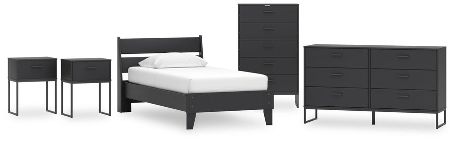 Socalle Panel Platform Bed, Dresser, Chest and 2 Nightstands