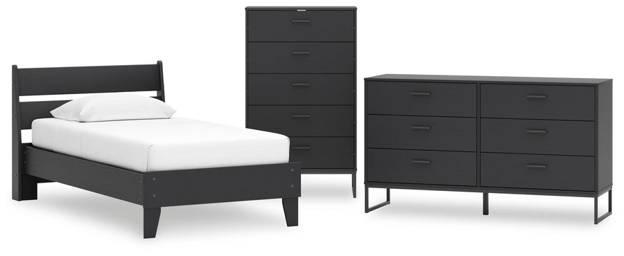Socalle Panel Platform Bed, Dresser and Chest