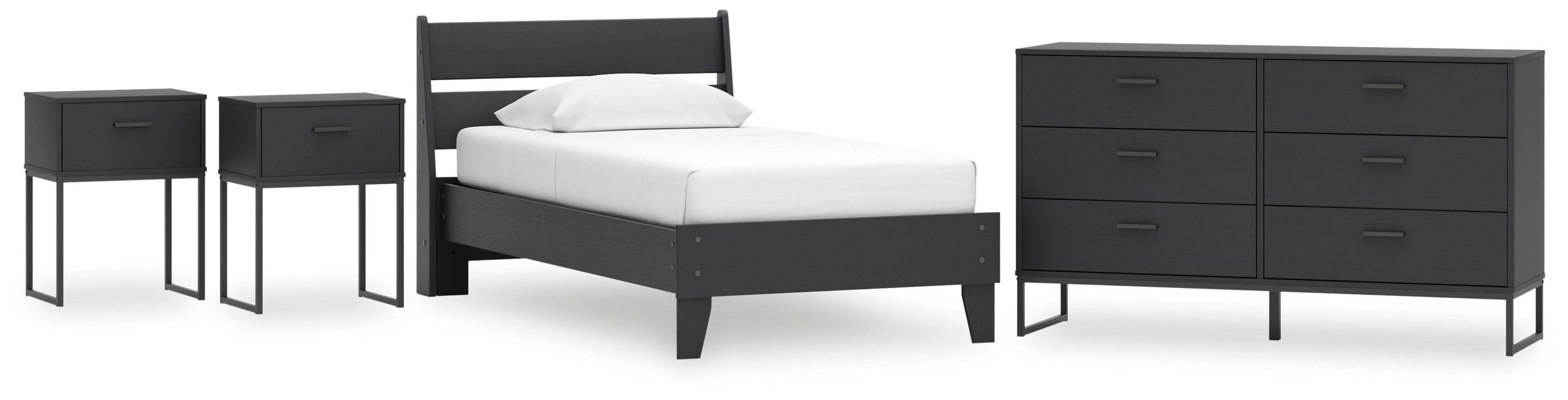 Socalle Panel Platform Bed, Dresser and 2 Nightstands