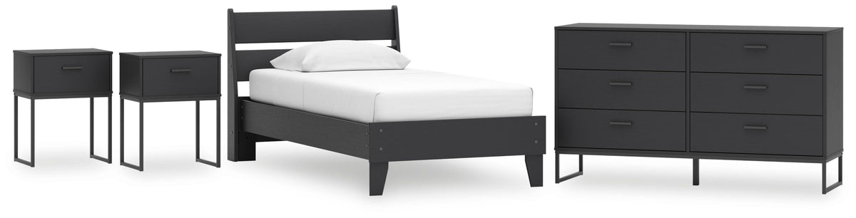 Socalle Panel Platform Bed, Dresser and 2 Nightstands