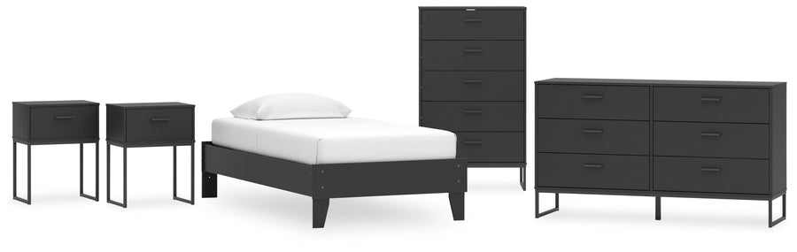 Socalle Platform Bed, Dresser, Chest and 2 Nightstands