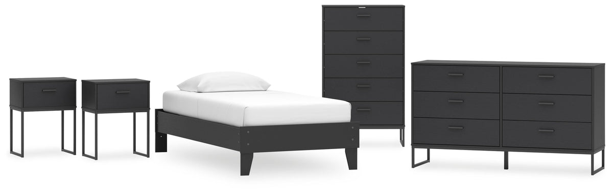 Socalle Platform Bed, Dresser, Chest and 2 Nightstands