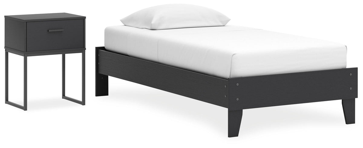 Socalle Platform Bed and Nightstand
