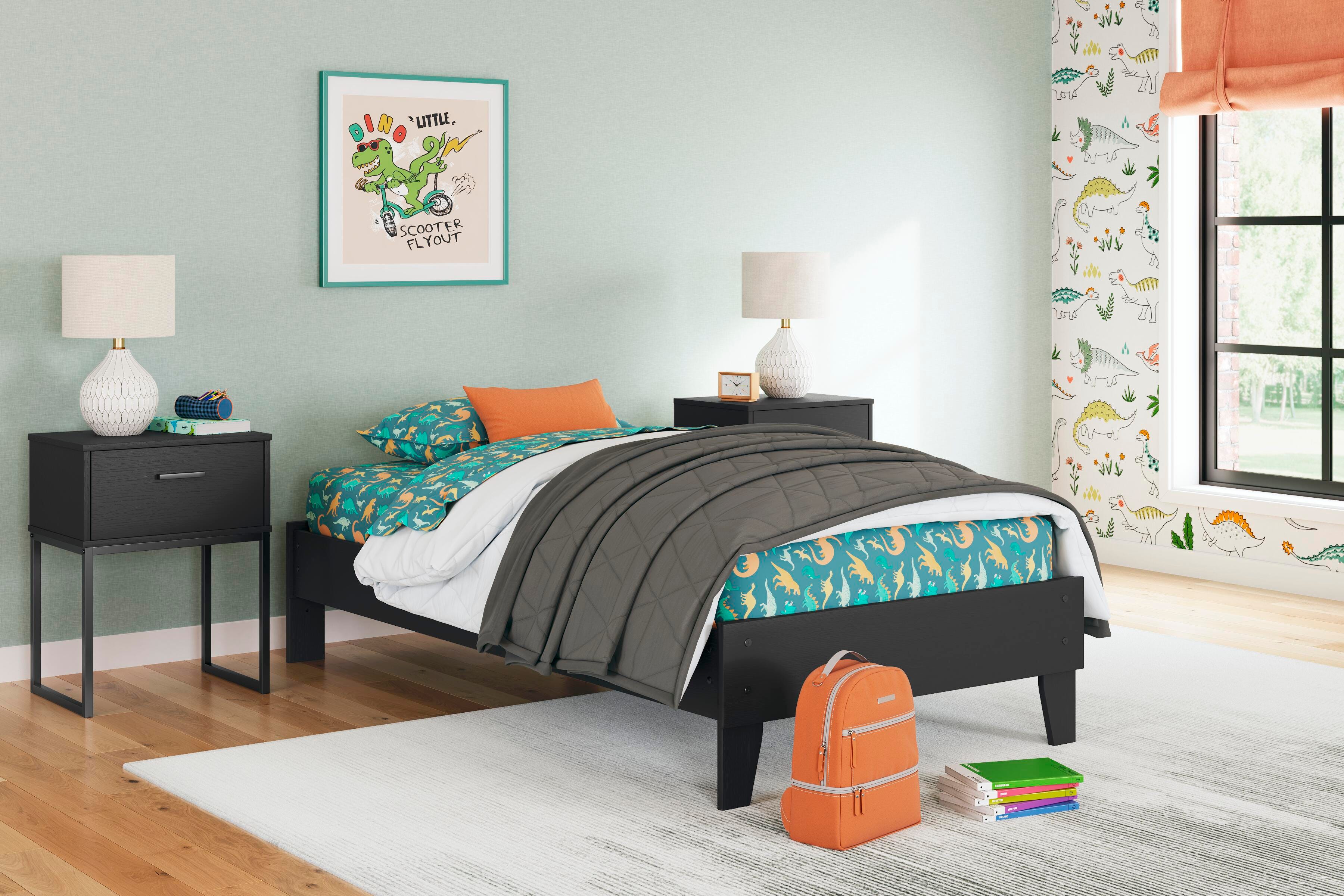 Socalle Platform Bed and Nightstand