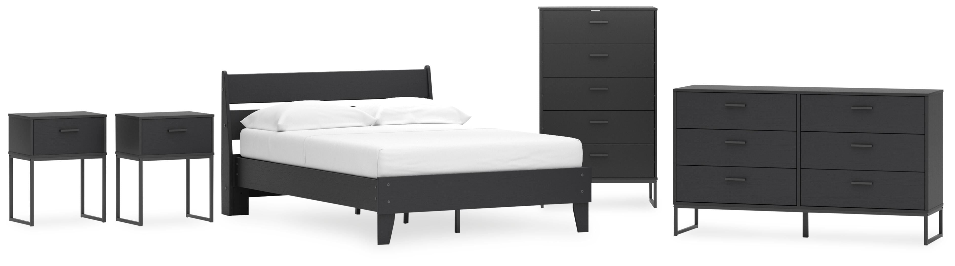 Socalle Panel Platform Bed, Dresser, Chest and 2 Nightstands