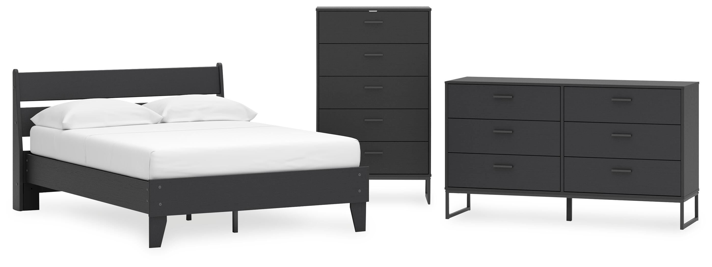 Socalle Panel Platform Bed, Dresser and Chest