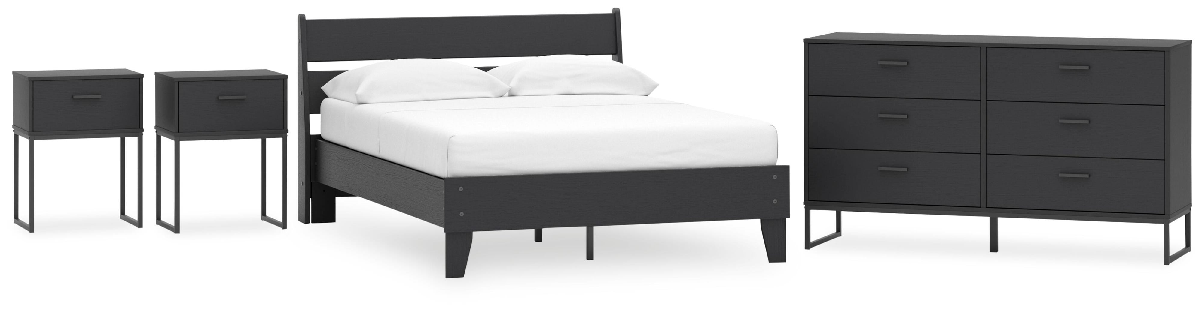 Socalle Panel Platform Bed, Dresser and 2 Nightstands