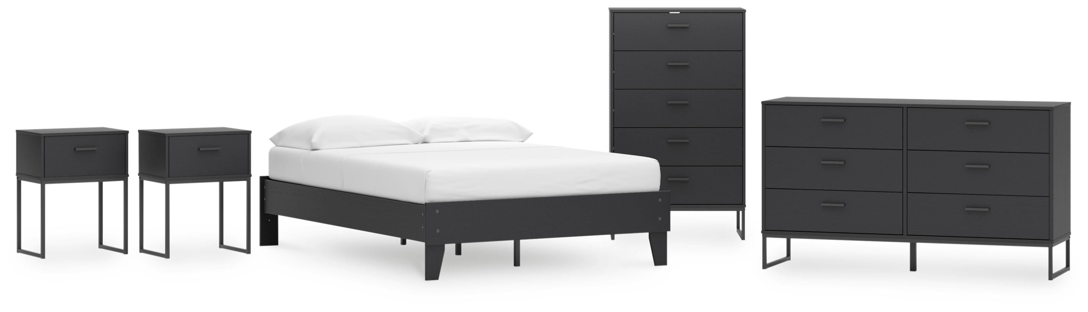 Socalle Platform Bed, Dresser, Chest and 2 Nightstands