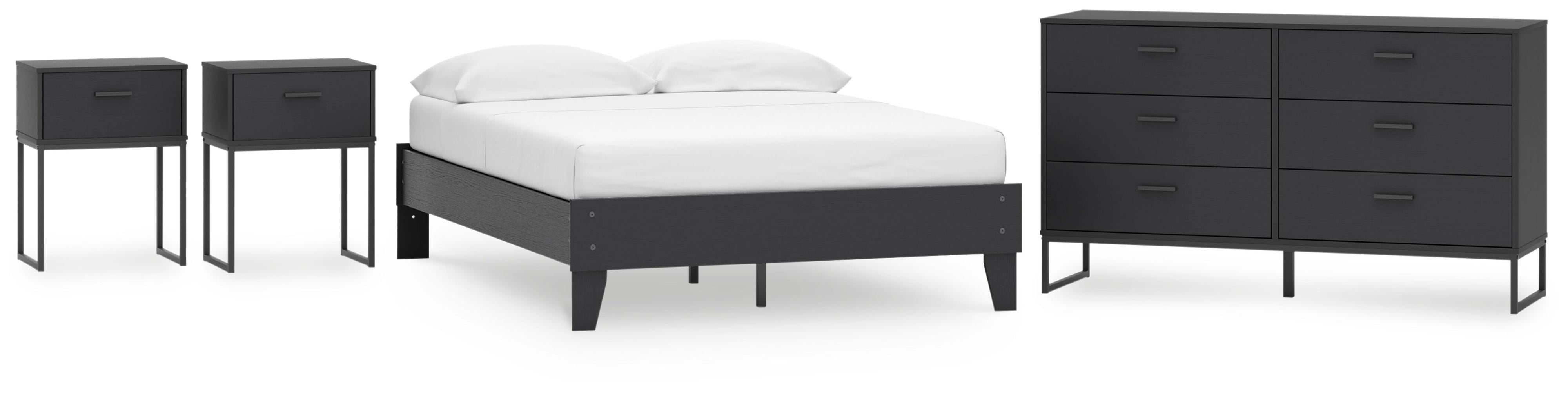 Socalle Platform Bed, Dresser and 2 Nightstands