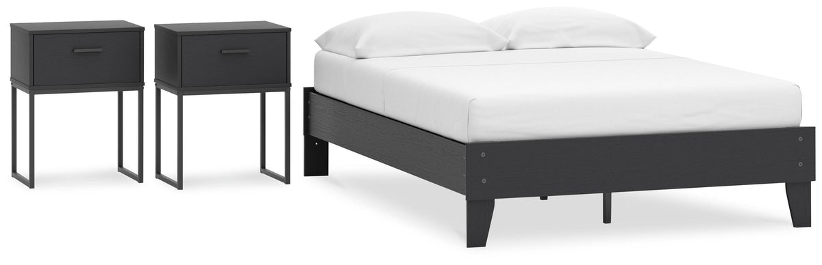 Socalle Platform Bed and 2 Nightstands