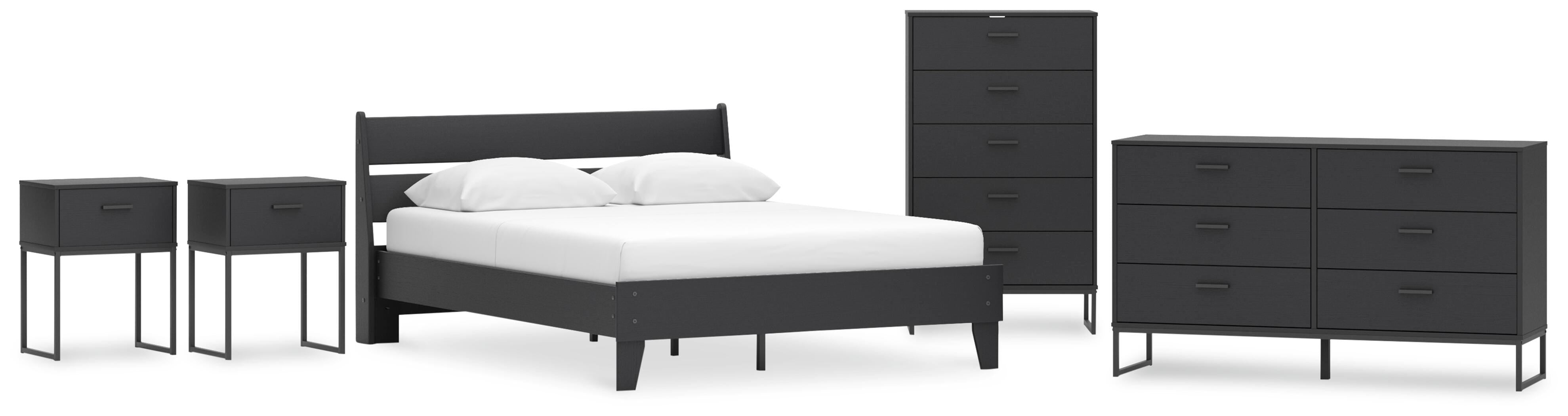 Socalle Panel Platform Bed, Dresser, Chest and 2 Nightstands