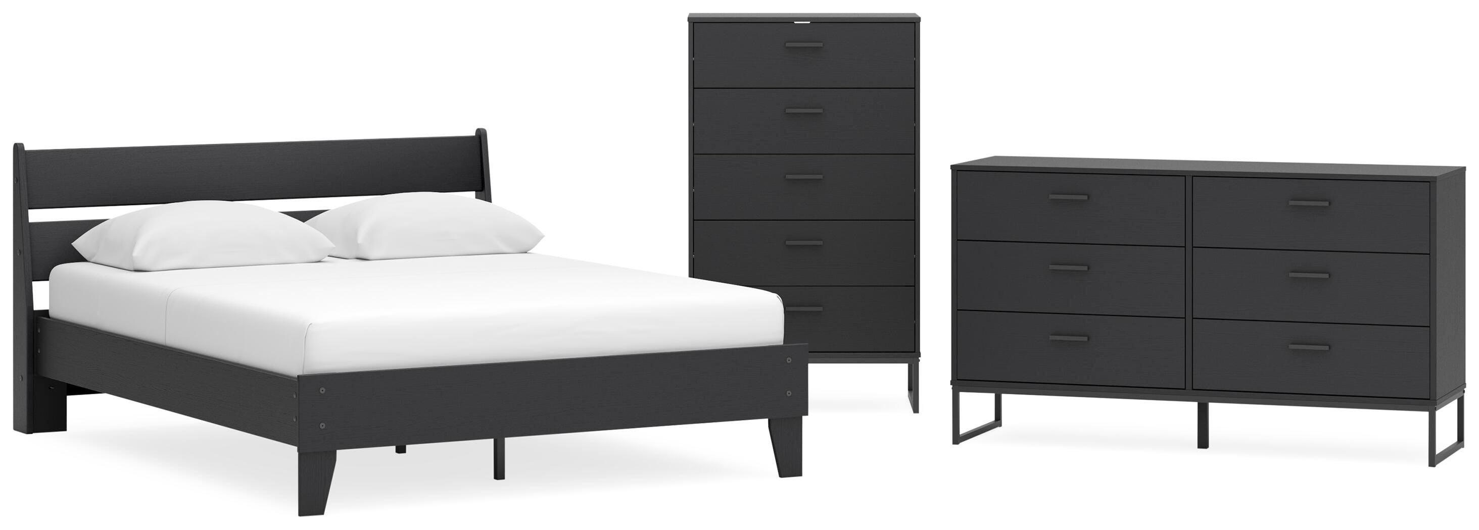 Socalle Panel Platform Bed, Dresser and Chest