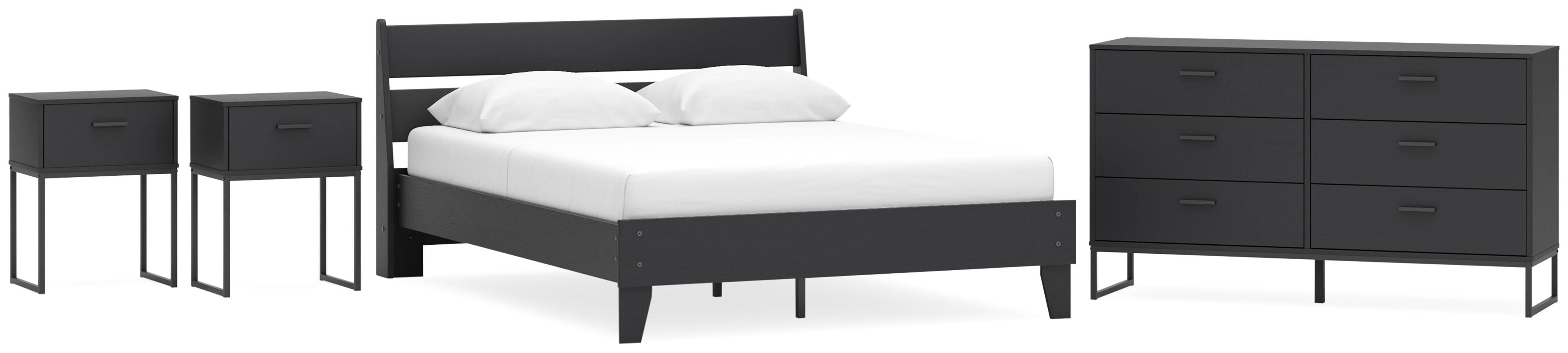 Socalle Panel Platform Bed, Dresser and 2 Nightstands
